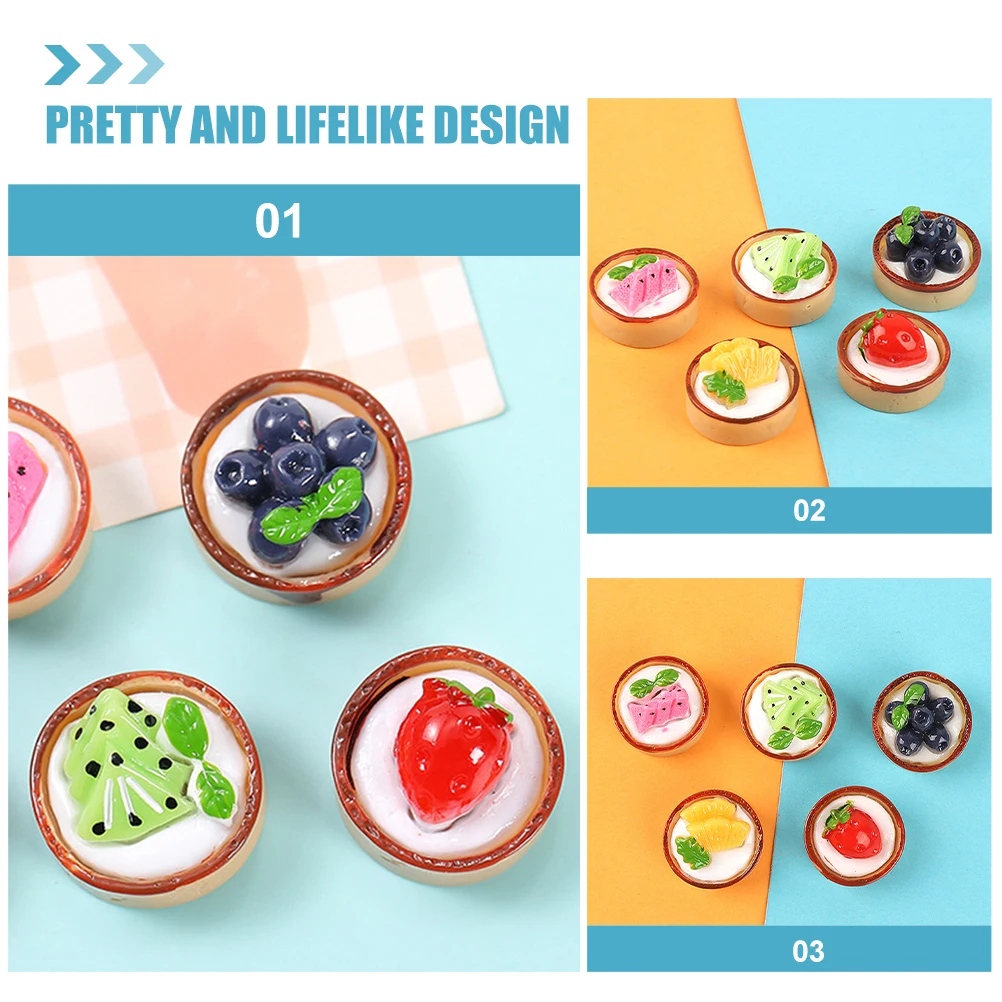 

10pcs Simulation Cakes Simulated Fruit Ornament Artificial Cupcake Small Office Faux