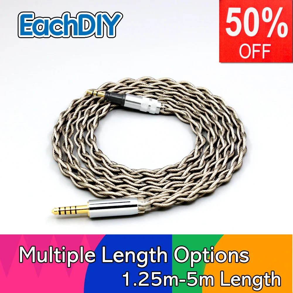 

99% Pure Silver + Graphene Plated Shield Earphone Cable For Sennheiser Momentum 1.0 2.0 Headphone LN008690