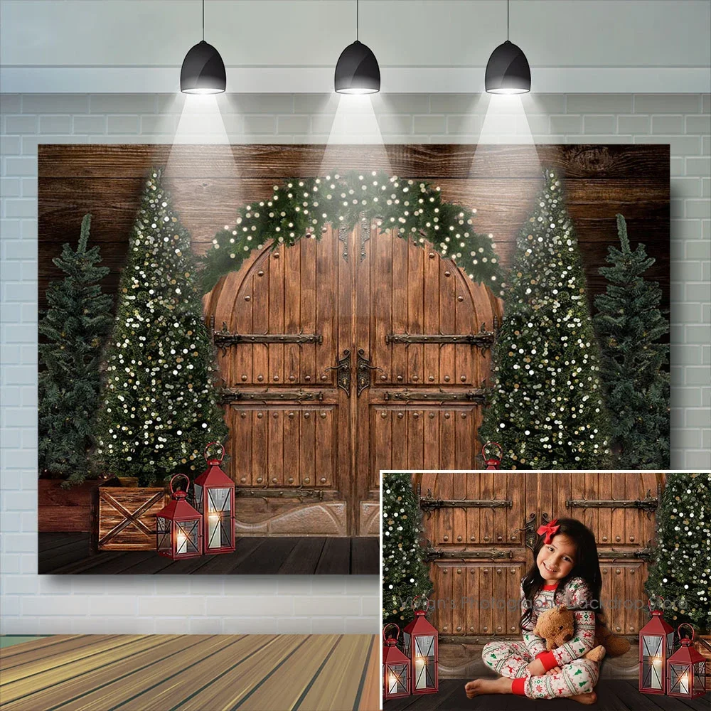Fondo de Navidad para niños, pancarta de suelo de casa de madera, árboles, chimenea de invierno, decoración, fondo de estudio fotográfico para niños y bebés
