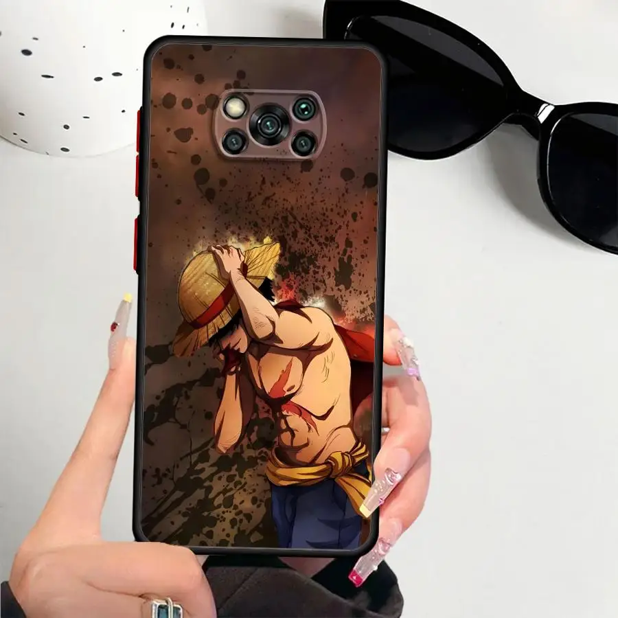Capa para xiaomi poco c50 f3 m5s c51 x3 x4 x5 pro c40 x3 nfc capa traseira de telefone uma peça fofa luffy