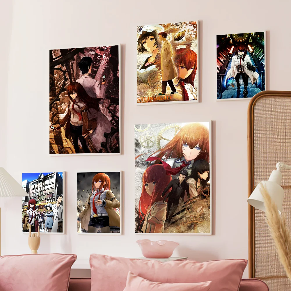 

Japan Popular Sci-Fi Anime STEINS; GATE Movie Sticky Posters Vintage Room Bar Cafe Decor Nordic Home Decor