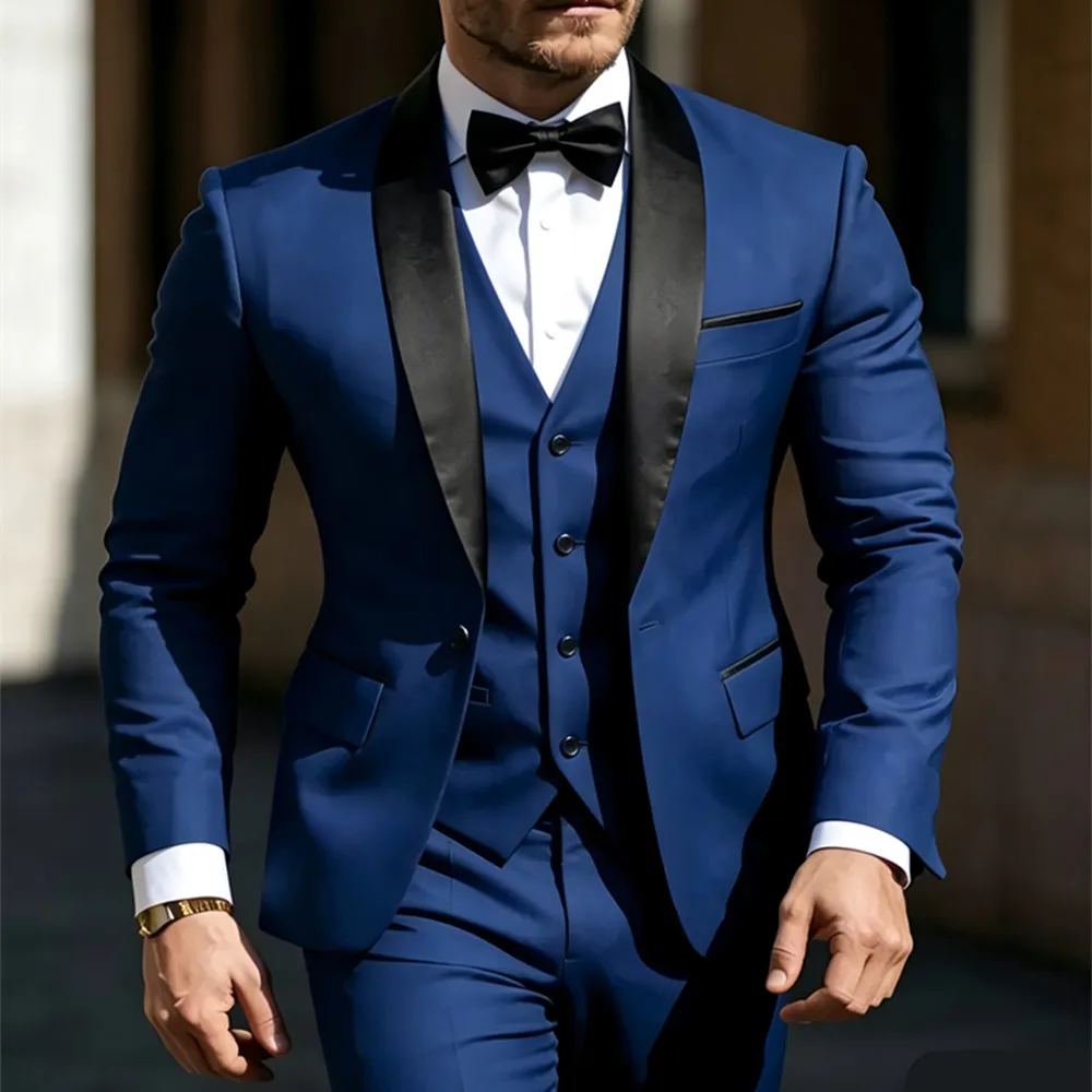 

Men's 3pcs Suit Set Jacket Vest Pants, Prom Party Wedding Business Suits for Men мускульный костюм wedding suits for men