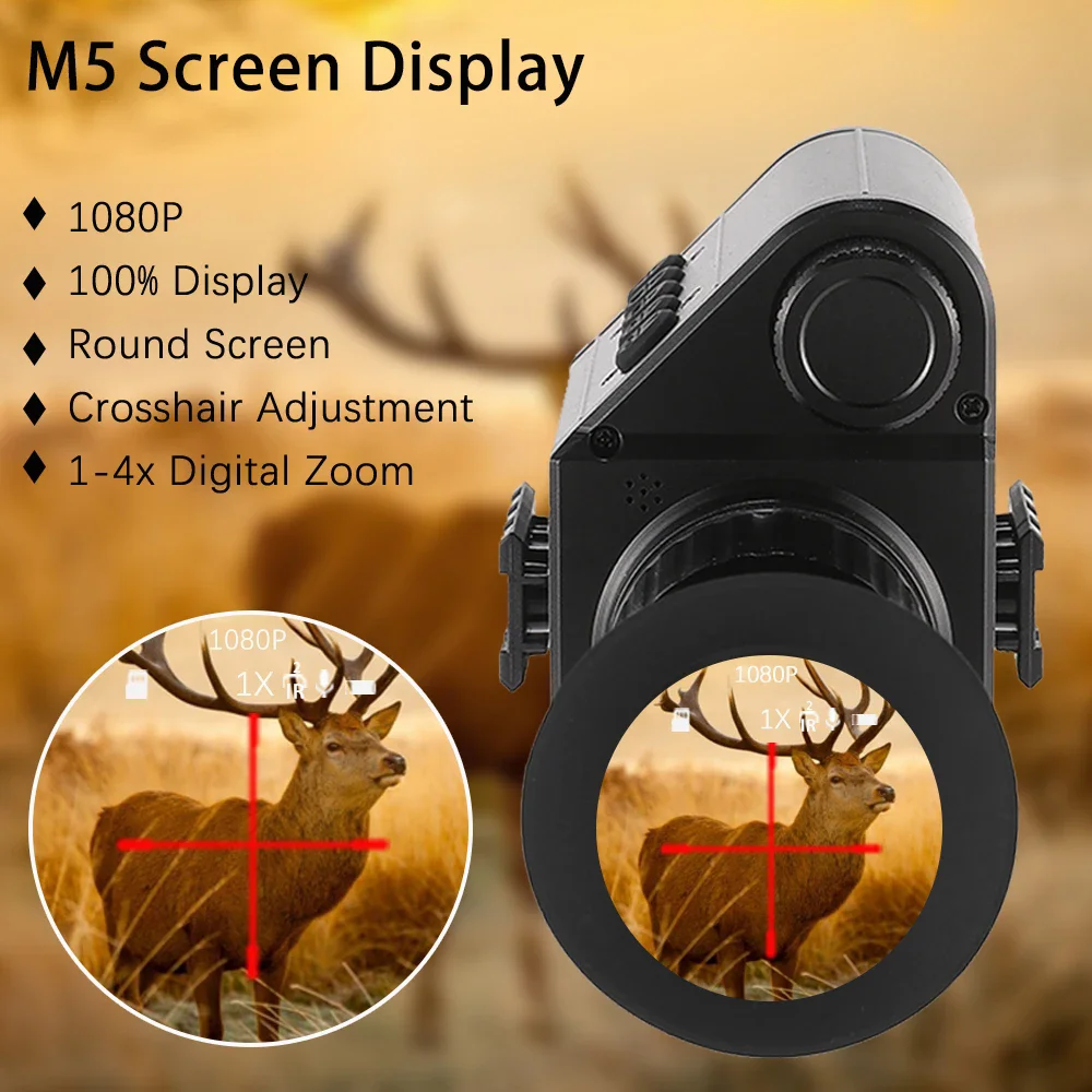 ZIYOUHU M5 New 1080P Night Vision Scope Video Records HD Camera Digital IR Monocular Telescope Crosshair for Hunting (35mm/50mm)