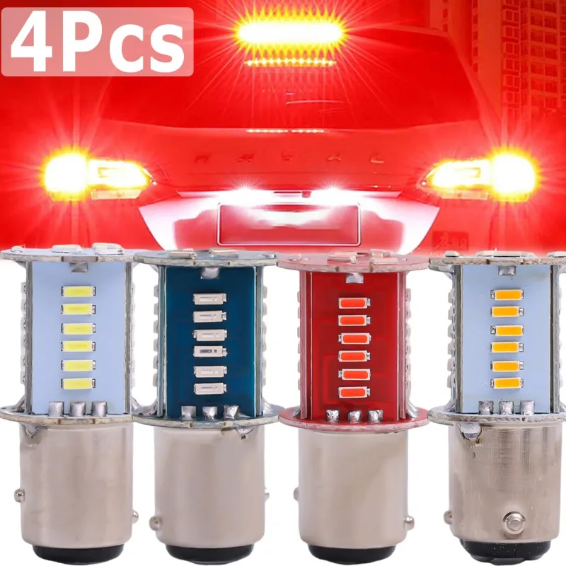 Car LED Brake Light Universal Auto Motorcycle DC 12V 1157 Strong Spotlight Front/Rear Turn Signal Lights Reverse LED Lamp Bulbs