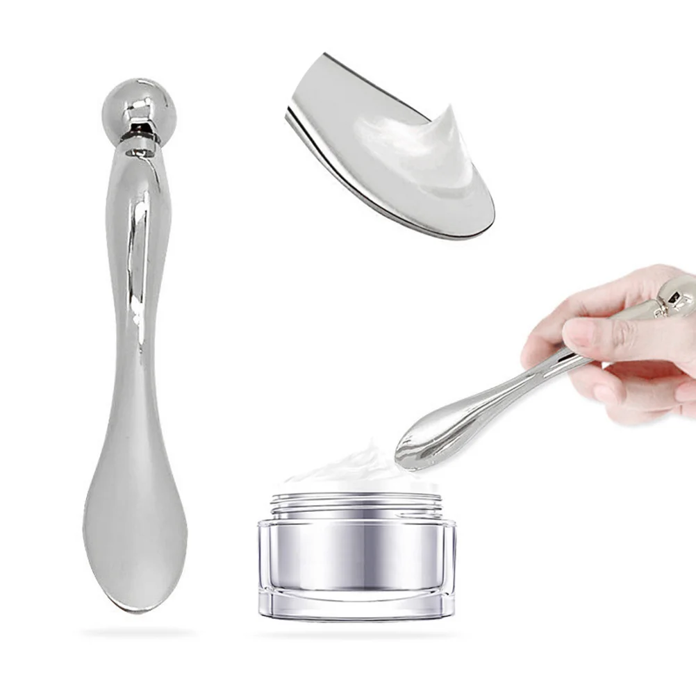 2pcs Eye Spoon Zinc Alloy Mini Facial Spatula For Skin Care Beauty Metal Makeup Spatula Tools Face Mask Scoop Stick