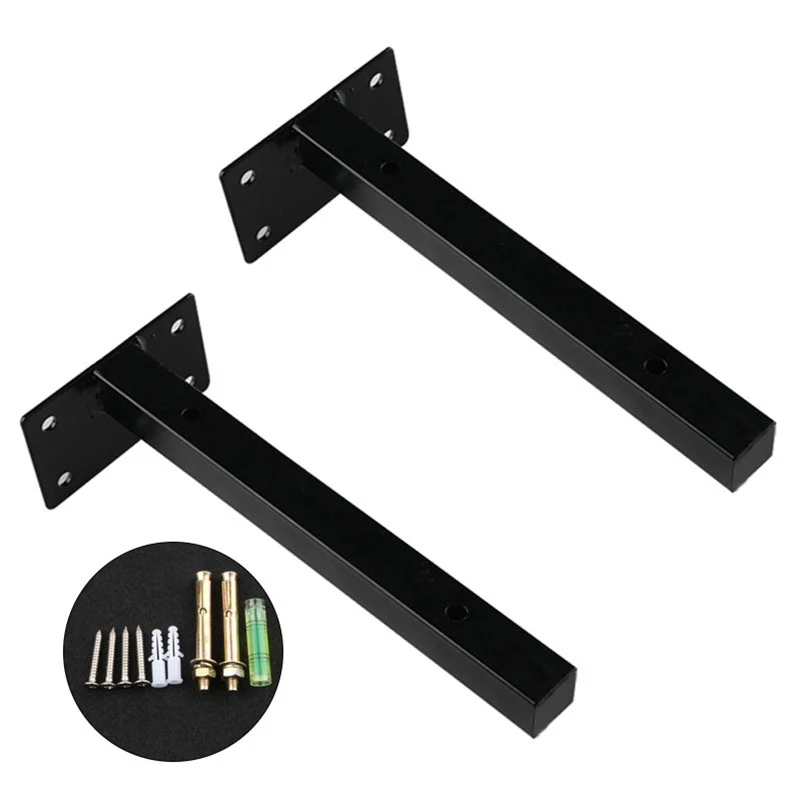 2PCS Square Pipe Triangle Bracket Shelf Support Adjustable Shelf Holder Wall Mount Bench Table Tripod Support Bracket 100-500mm