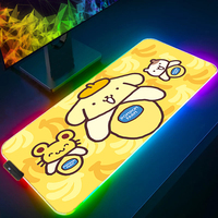LED Mouse Pad P-pompompurin Anime Gaming Accessories Cartoon RGB Mousepad 900x400 Gamer PC Computer Keyboard Desk Mat Backlight
