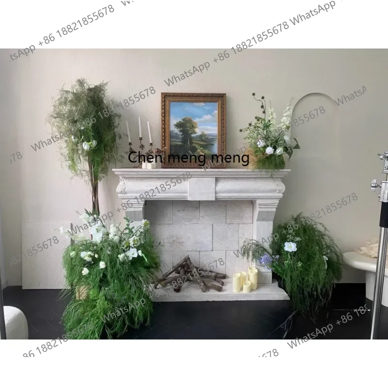 

G Natural travertine fireplace antique medieval fireplace decorative cabinet