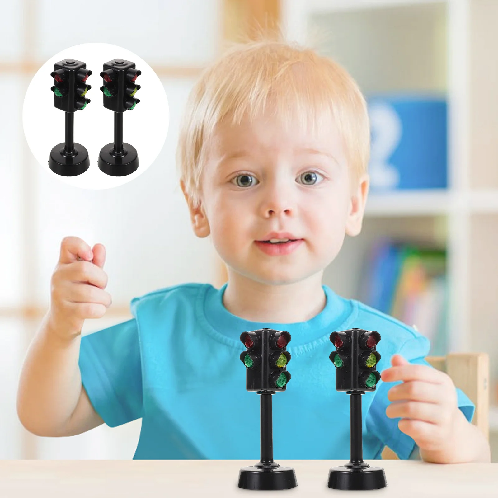 

5pcs Kids Traffic Light Realistic Simulation Signal With Voice Guidance For Early Education Classroom Family