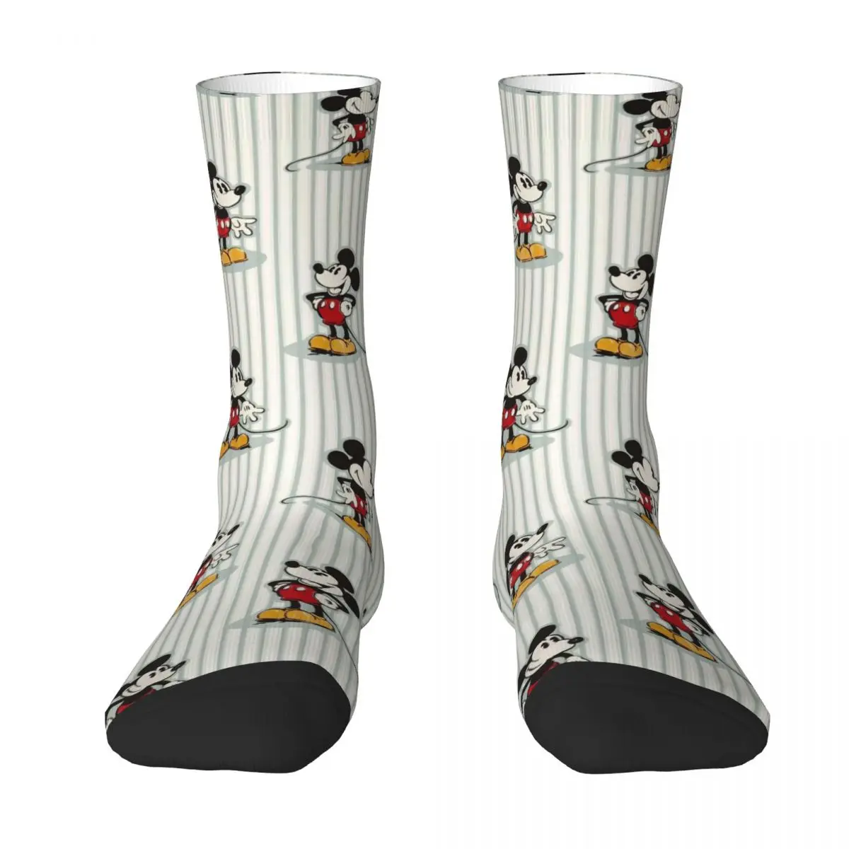 Autumn Winter Harajuku Men's Women's Cute Mickey Cartoon Socks Sweat Absorbing Basketball Socks