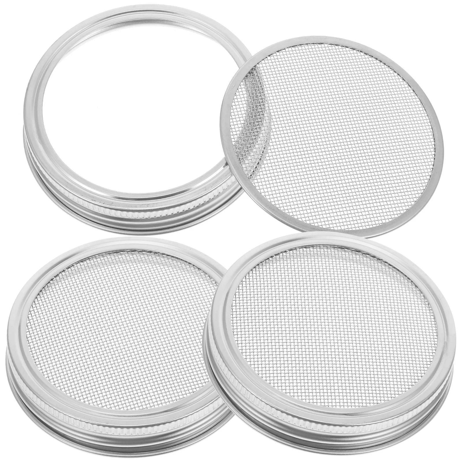 

3Pcs Stainless Steel Sprouting Lids 86Mm Wide Mouth Mason Jar Strainer Lid Fine Mesh Screen for Organic Broccoli Bean Lentil