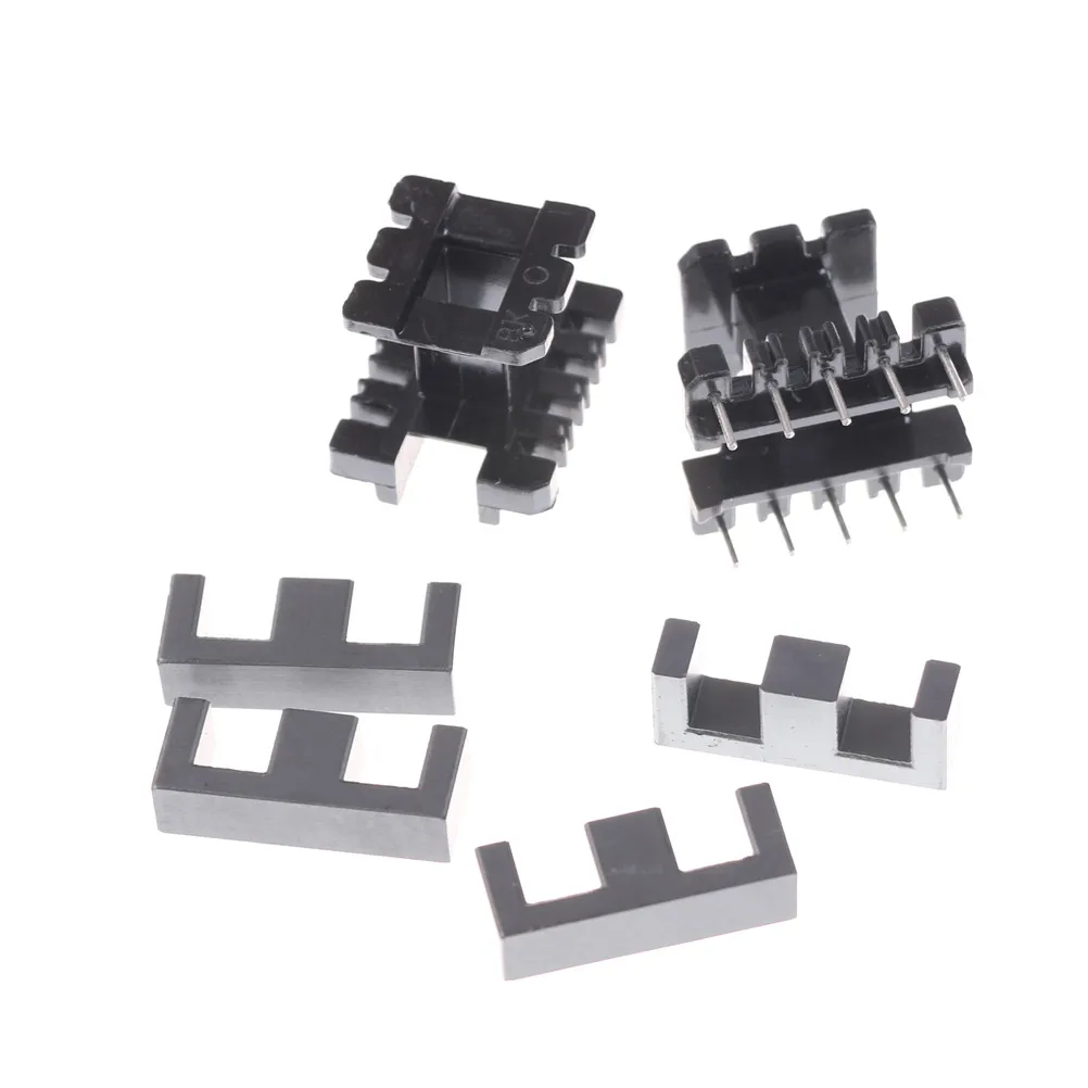 5Sets PC40 Ferrite Core Vertical 10 Ferrite Halves + 5 Bobbin EE25 5+5pin Transformer Bobbin