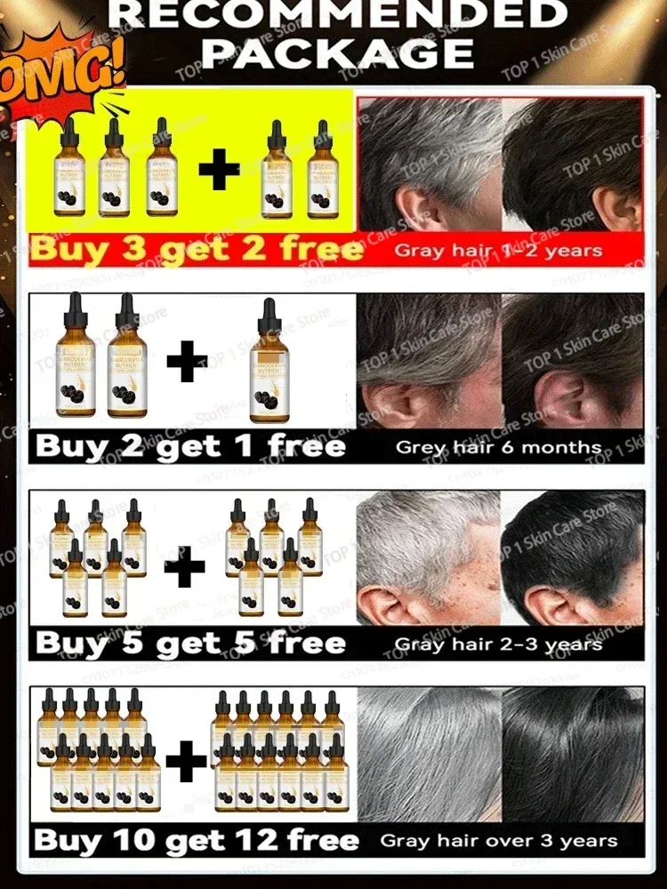 Anti Gray  Hair Serum  White To Black Natural Repair Product 1