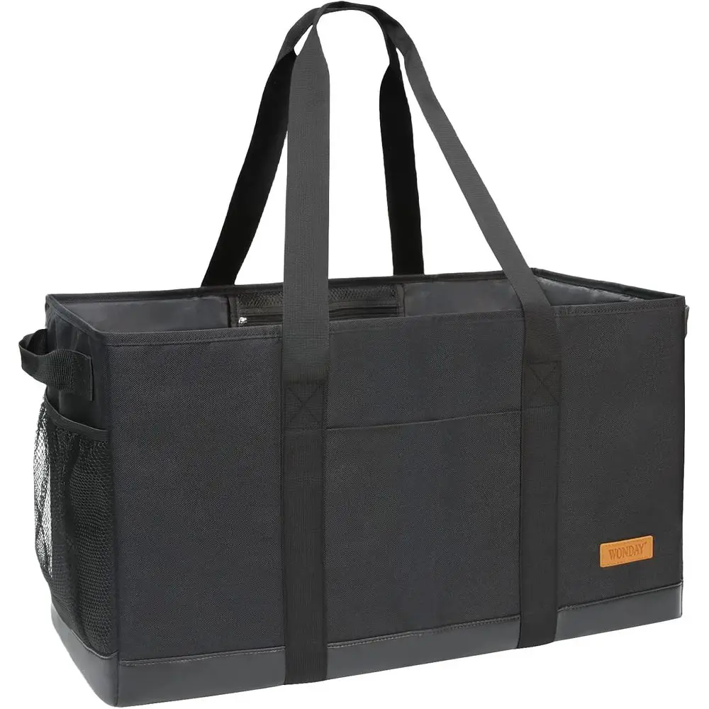 

WONDAY Extra Large Utility Tote Bag - Standing Reusable Grocery Bag with Handle