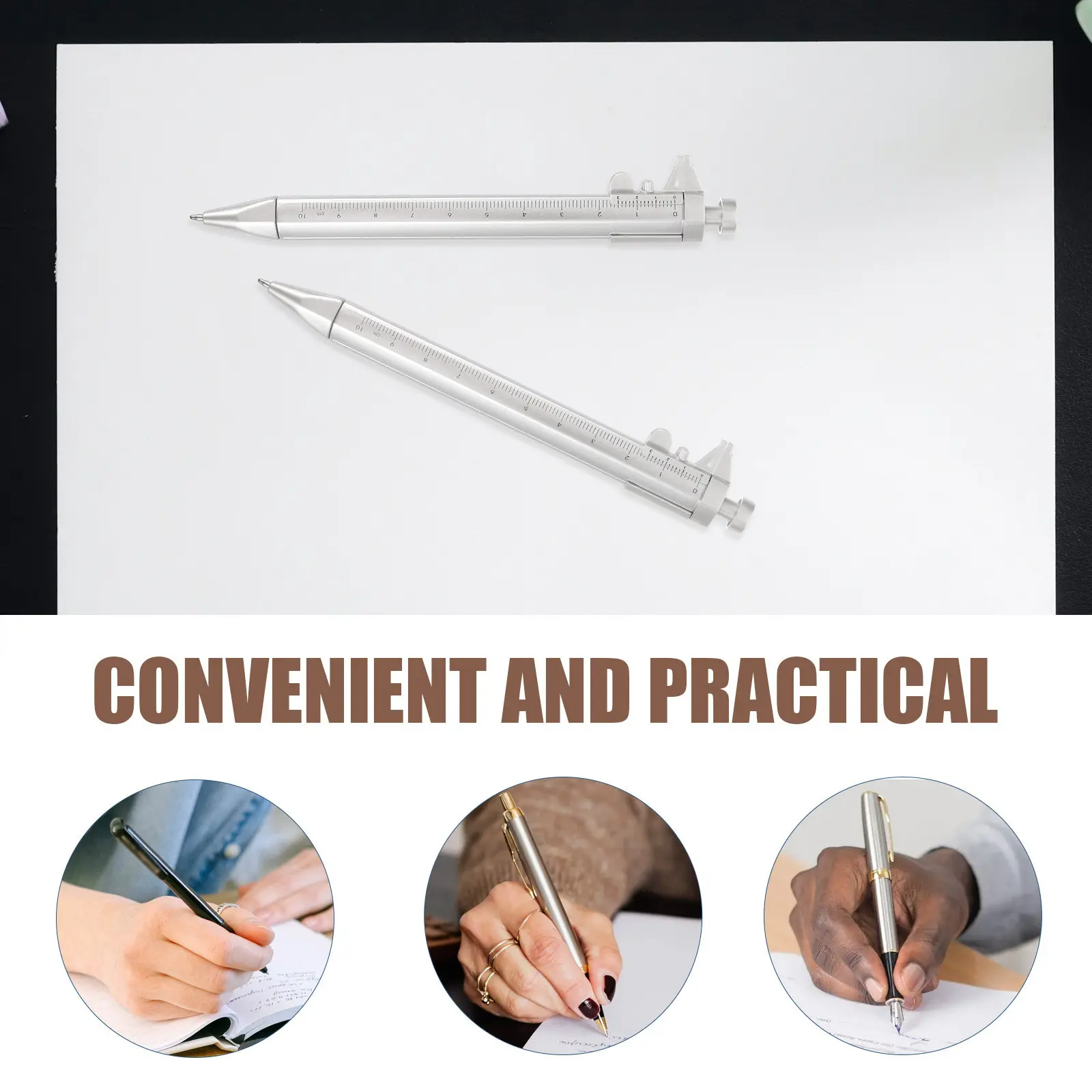 5 Pcs Caliper Ruler Pens Measuring Calipers Cute Ballpoint Smooth Writing Refillable Vernier