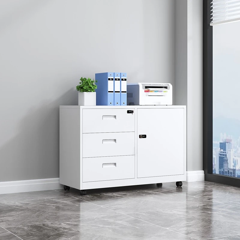 Office Short filing cabinets Iron Under Desk Drawer Locked Information Cabinet Gadget Organizer aktenschrank storage furniture