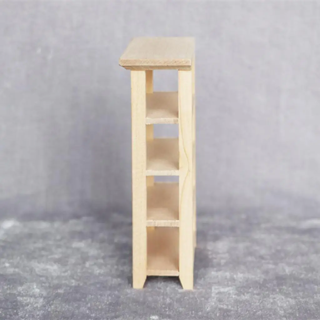 

Wooden Dollhouse Furniture Shelves Bookcase Organizer Rack for 1 12 Scale Miniature Home Decor