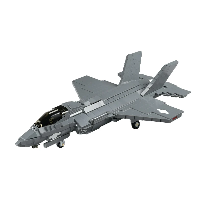 F-35B Lightning II Fighter Model MOC Building Bricks War Equipment Modular Technology Gifts Holiday Assemble Children Toys Suit