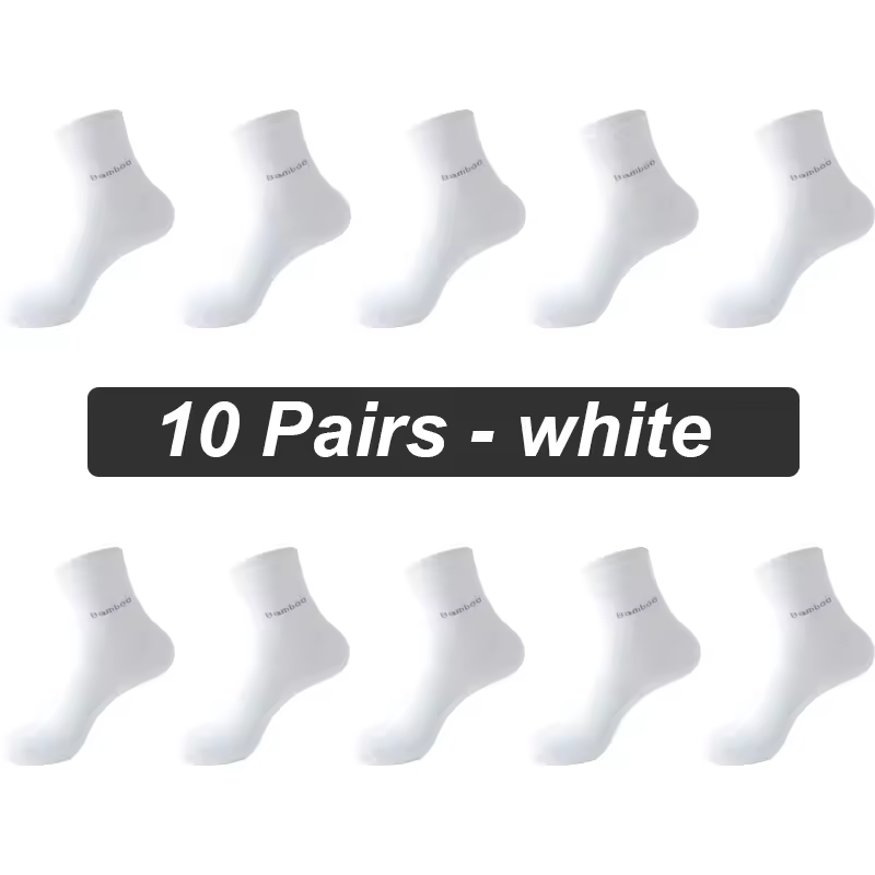 10Pairs Bamboo Fiber Socks Men Casual Business Anti-Bacterial Comfortable Breatheable High Quality Sock Male Plus Size EU38-46 - Image 8