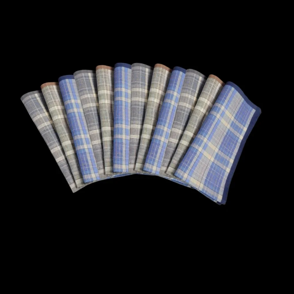 12 قطعة منديل قماش رقيق نمط رجال الأعمال منقوشة القماش الغربي في الهواء الطلق ديكور منديل لينة عرق 15.7 بوصة