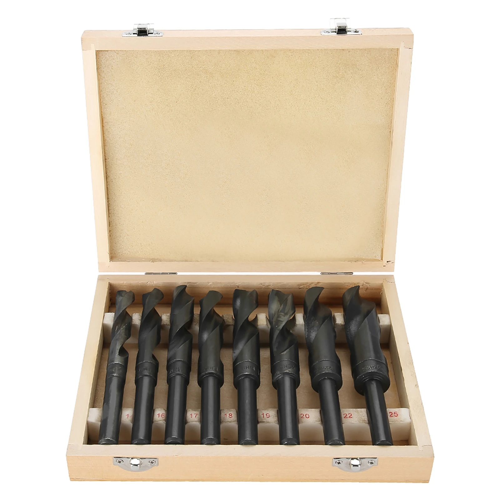 8pcs/Lot 14-25mm High Speed Carbon Steel Drill Bits HSS Reduced Shank HSS  Drill Bits Twists Drill Bit Set