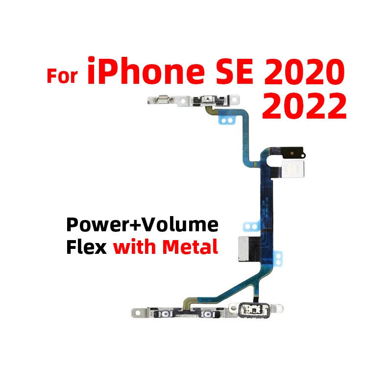 For iPhone SE 2020 2022 2nd 3rd gen Power On Off Flex Volume Up Down Side Button Key switch on off button Ribbon Flex Cable