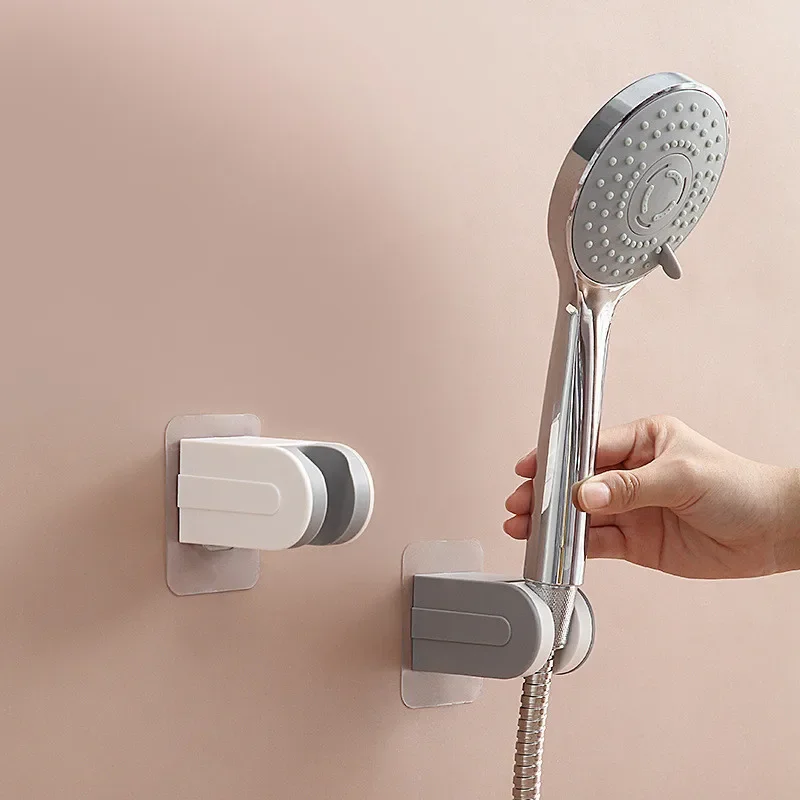 

The Base Of Shower Stand On Wall Of The Bathroom Is Free Of Holes And Bathroom Can Adjust Household Shelf