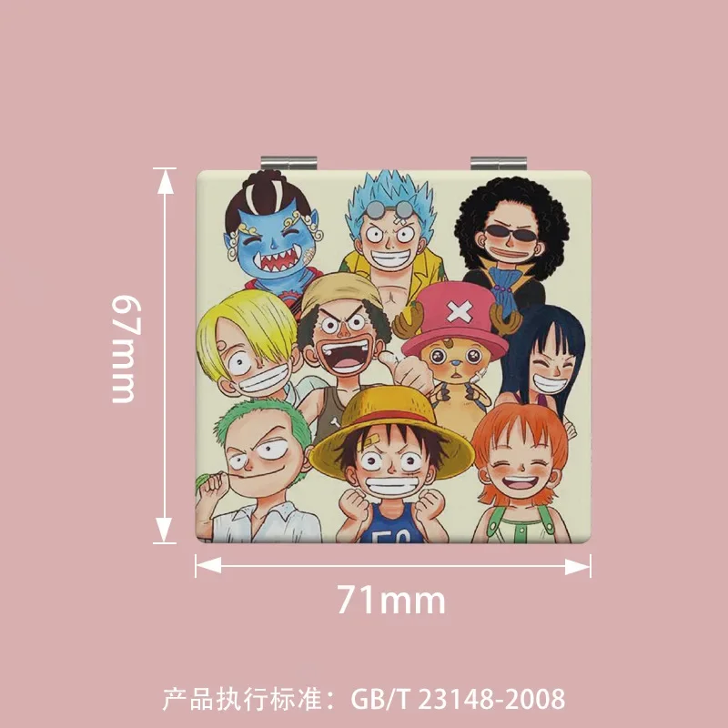 Luffy Cartoon Makeup Mirror One Piece Nami Usopp Chopper Robin Student Portable Folding Mini Hand-held Square Makeup Mirror Gift