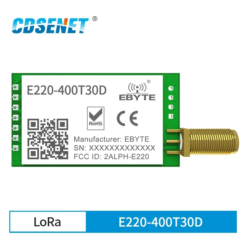 5pcs LLCC68 433MHz LoRa Wireless Module 30dBm Long Range 10km RSSI CDSENET E220-400T30D SMA-K DIP UART Transmitter Receiver