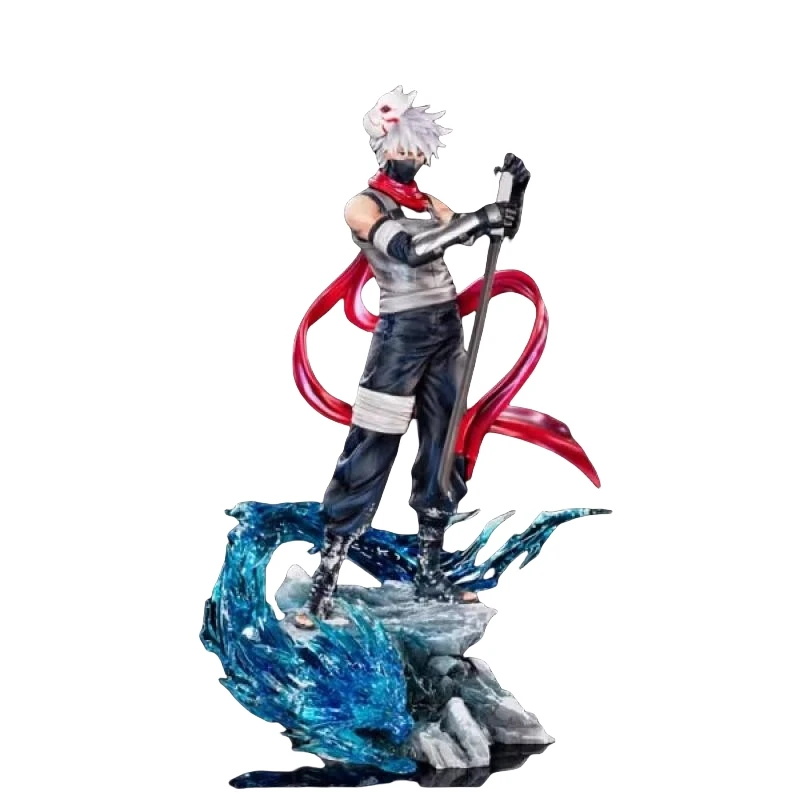 25.5Cm Resin Naruto Shippuden Standing Posture Hatake Kakashi Anime Action Figure Collectible Model Garage Kit Statue Toys Gift