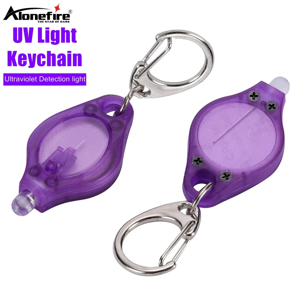 1/10/50pc 365/395nm UV LED Keychain Light Mini Portable Money Ore