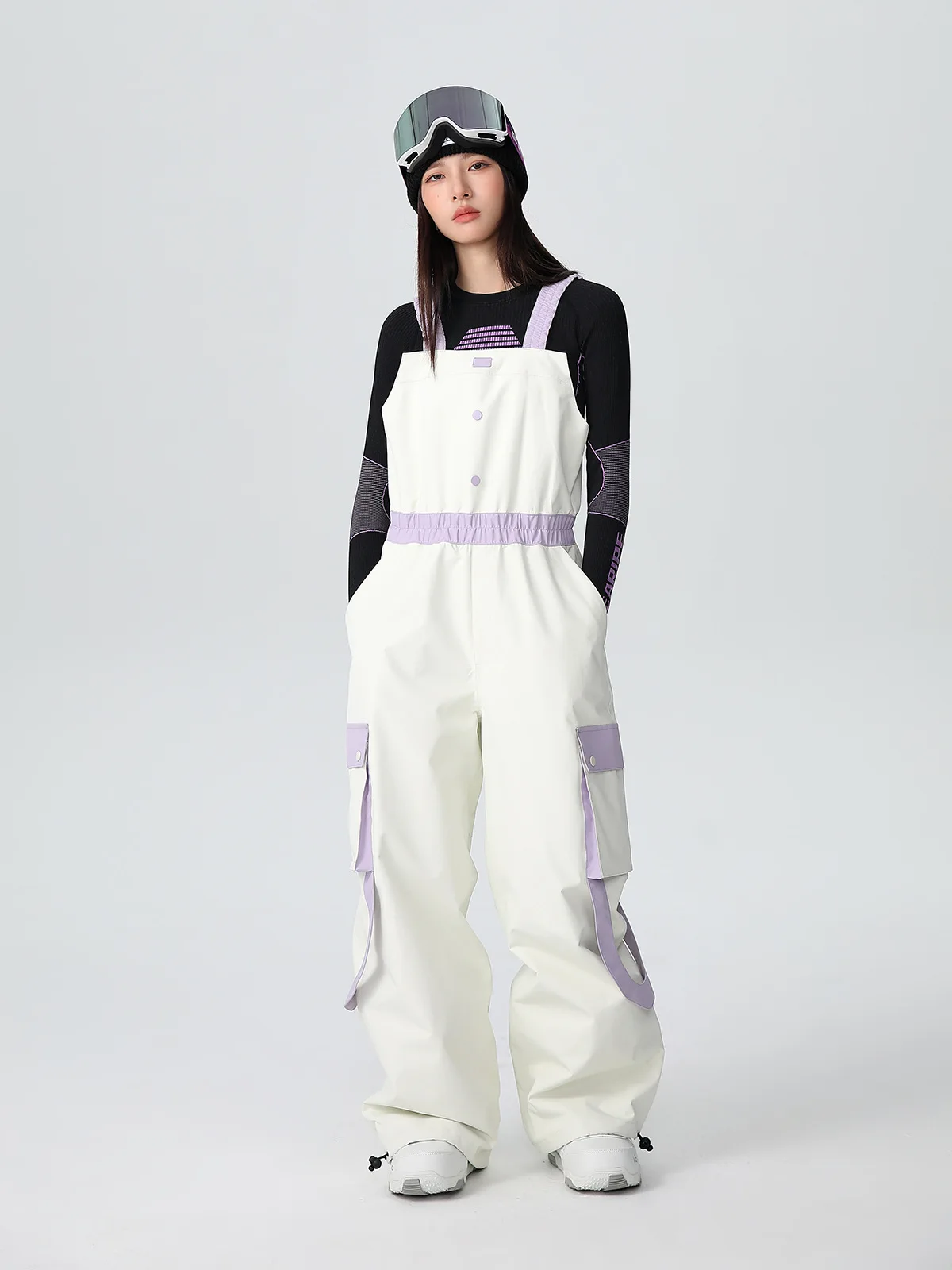 SEARIPE 2025 レディース ワークウェア ハイライズ スキー オーバーオール - 3L 防水 完全密閉 ビブパンツ アルペン＆フリースタイル スノーボード用