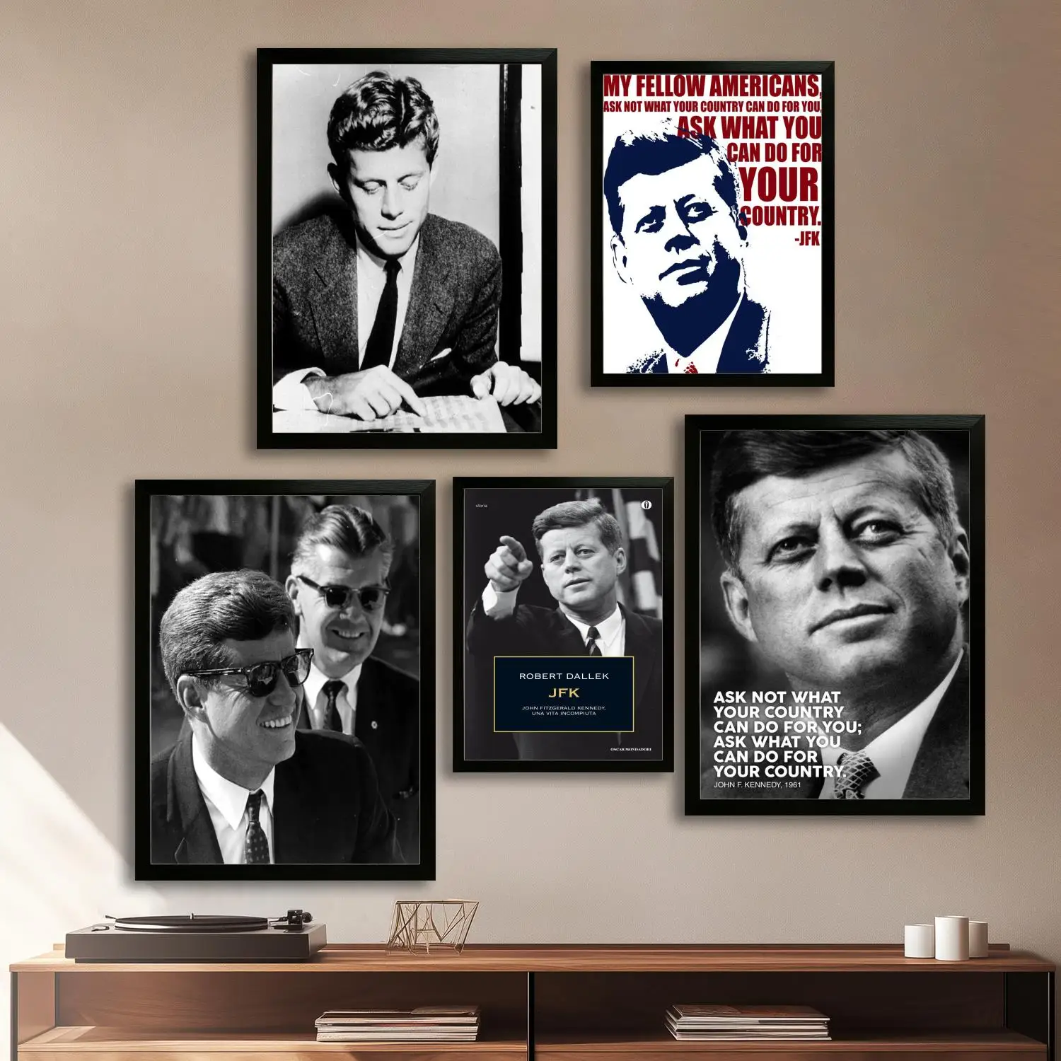 ملصق فني من القماش للرئيس jfk وفن جداري، طباعة صور، عائلة حديثة، ديكور غرفة النوم، ملصقات، لوحة زخرفية
