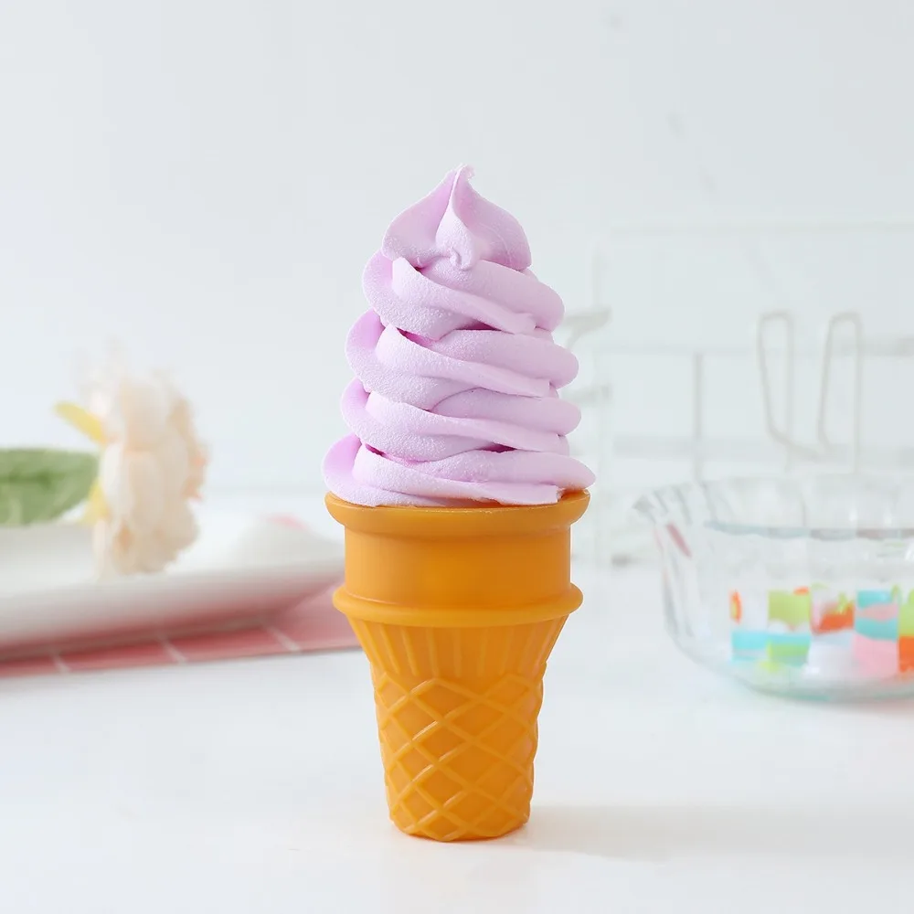 

Kids Toy Crispy Simulation Ice Cream Fake Food Realistic Ice Cream Model Dessert Colorful Artificial Food Model Display Props