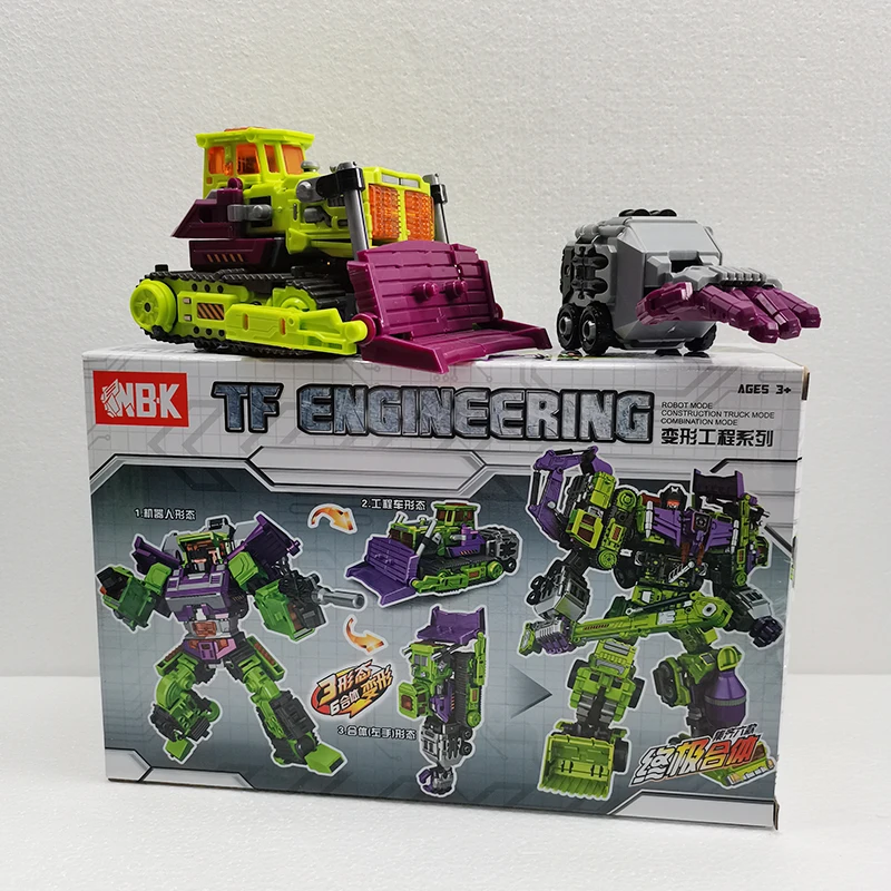 NBK 6IN1 لعبة التحول Devastator Mixmaster Scavenger الزائد Hightower سكرابر معدني Longhaul Skipjack روبوت الشكل