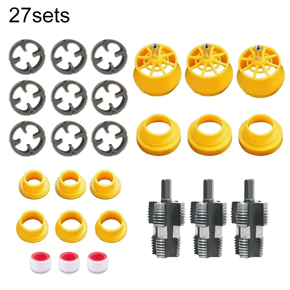 

3 Set Versatile PVC Pipe Threader Kit 4 & 6 Point Water Pipe Opener For PVC Plastic Pipes Plumbing Threading Machine Repair Tool