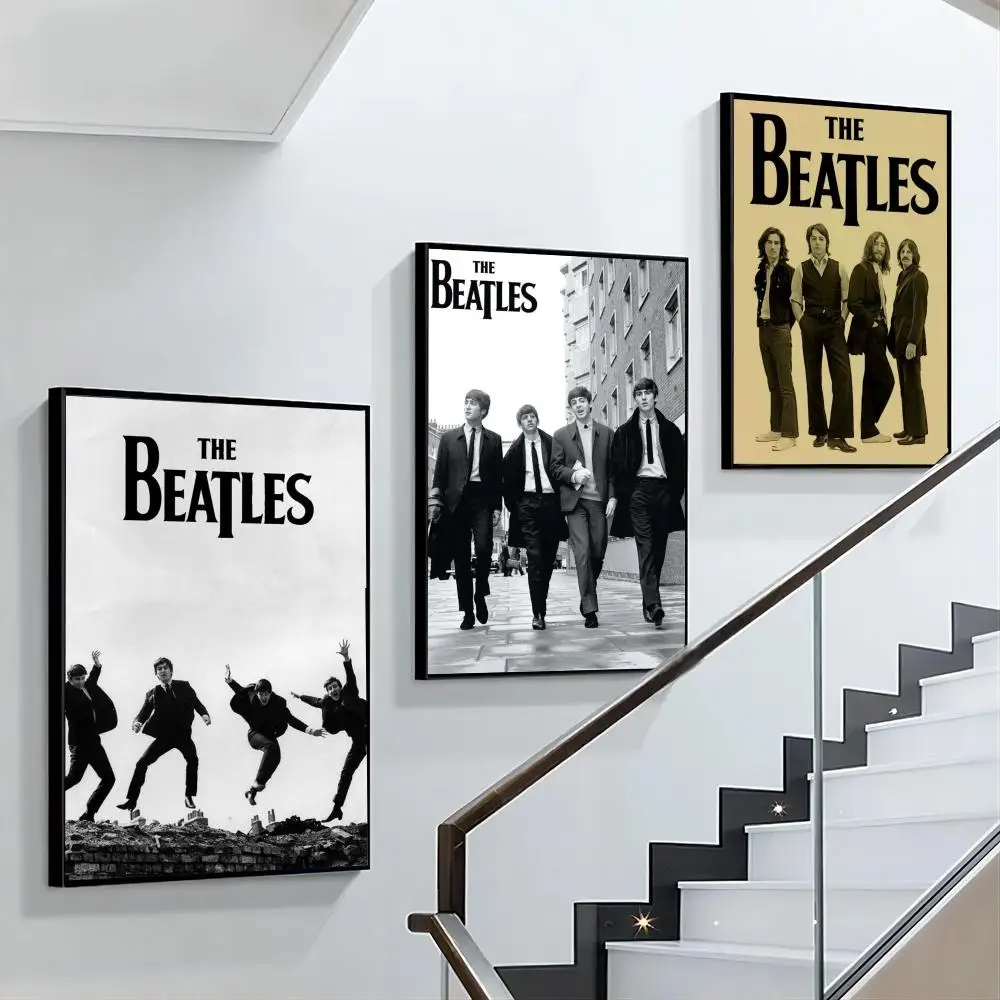 1pc Famous Rock Band T-he-b-beatles    Poster Wall Sticker Bedroom Bedside Decoration Modern Art Indoor Hanging Painting