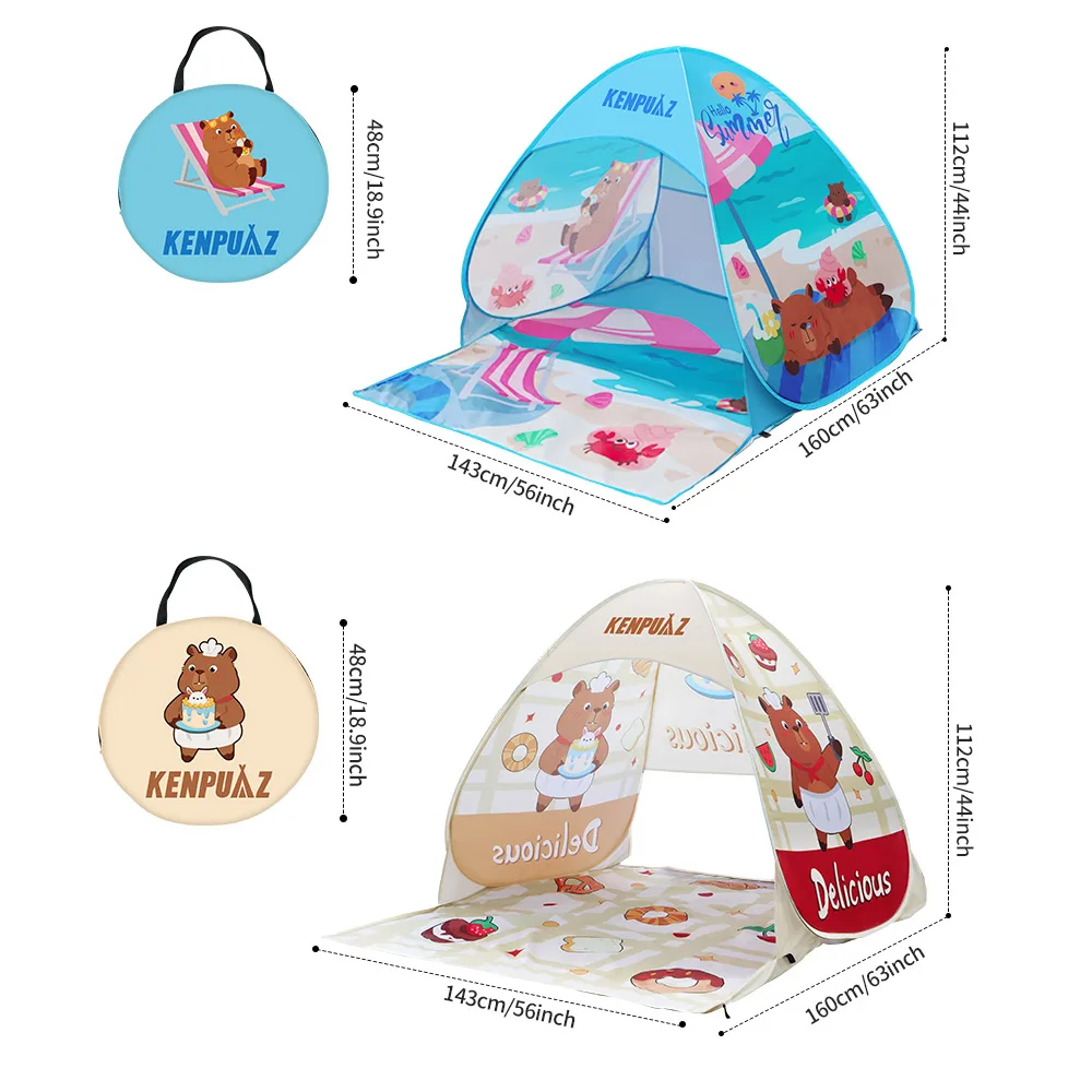 Kenpuaz Beach Tenda familiare impermeabile per bambini Tende da campeggio all'aperto per bambini Ventilare pop-up aperto portatile per parasole per bambini
