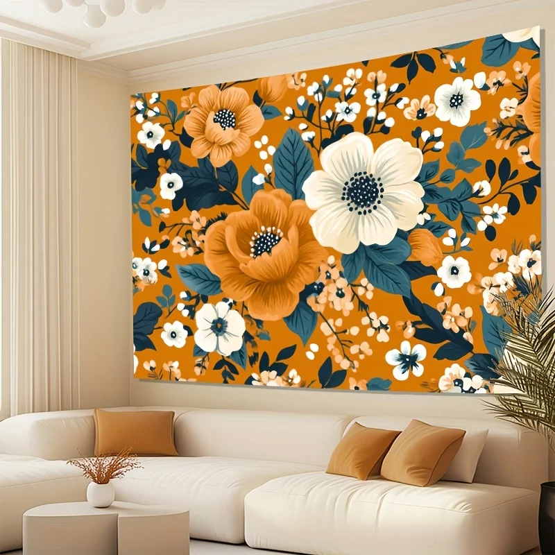 قطعة واحدة من نسيج الأزهار البوهيمي، قماش بوليستر، قابل للغسل في الغسالة، مناسب لتزيين غرفة النوم وغرفة المعيشة #4