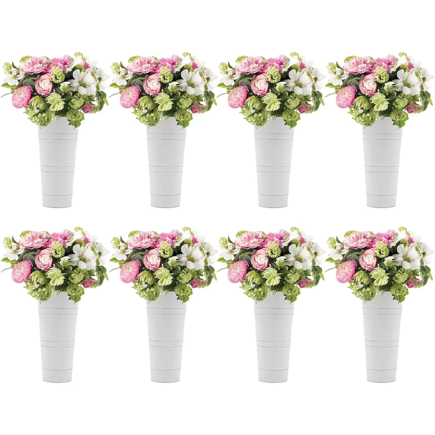 8PCS Metal Vases, Flower Vases for Bouquet, Home Farmhouse Vase Table Centerpiece Decoration for Wedding Party