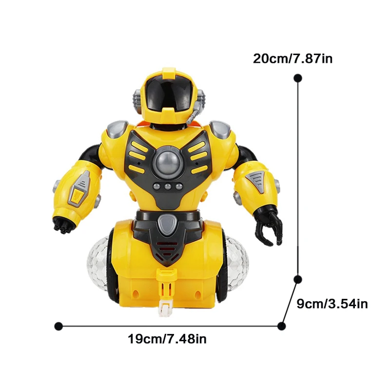 Elektryczne zabawki roboty dla niemowląt 360 °   Obrotowy robot z efektami specjalnymi, kolorowym dźwiękiem i światłem, fajny prezent dla dzieci.
