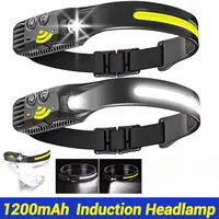 XPE+COB LED Sensor Headlamp USB Rechargeable Camping Search Light Headlight  Built-in Battery Head Torch Flashlight for Fishing