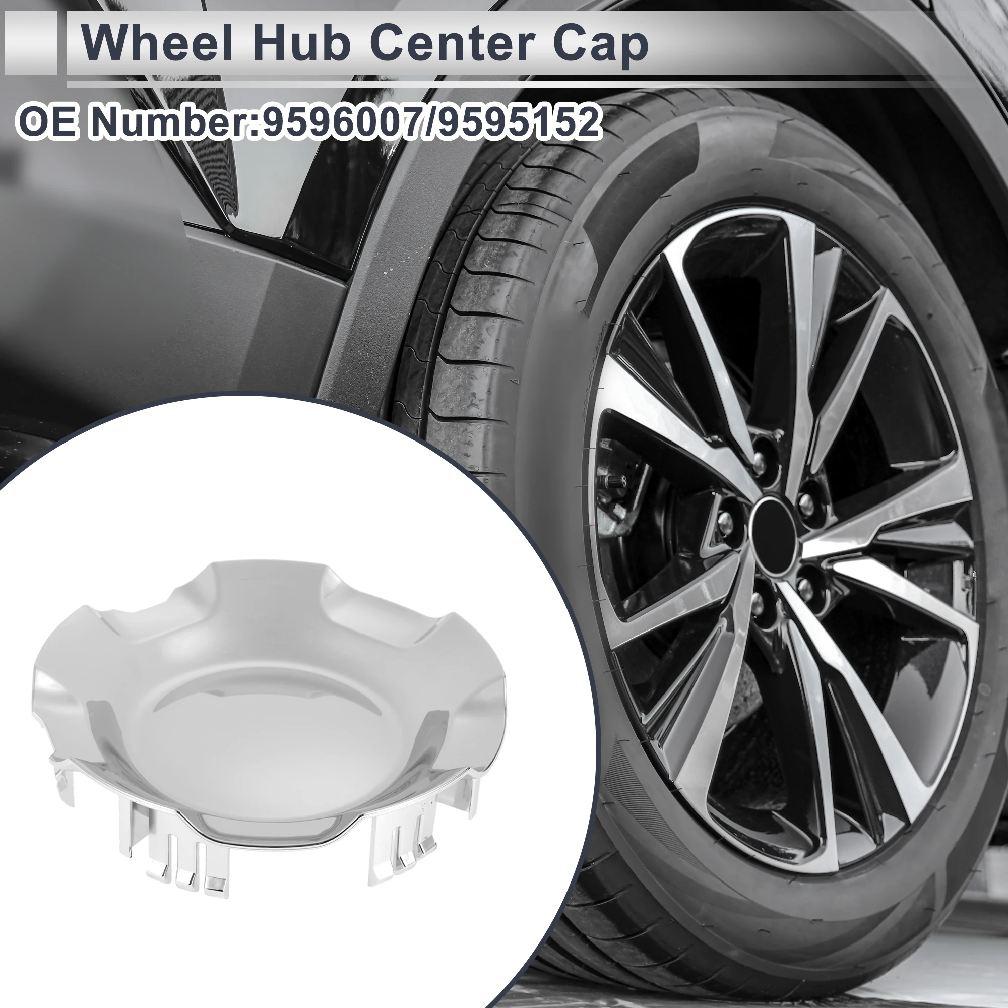 UXCELL Silver Tone Wheel Hub Center Cap for Chevrolet Silverado 1500 2007-2013 No.9596007/9595152 6 Lugs 1 Pcs