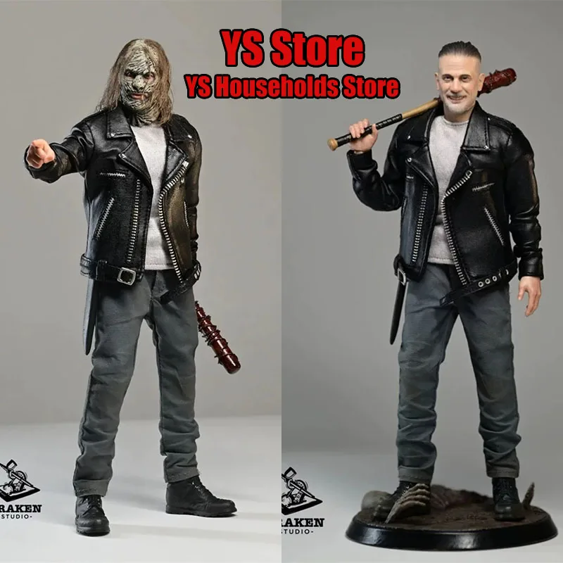 Kraken Studio Original 1/12 Negan Movie Leader Action FIgure Classic Leather Jacket Baseball Bat Ornament 6inch Male Soldier