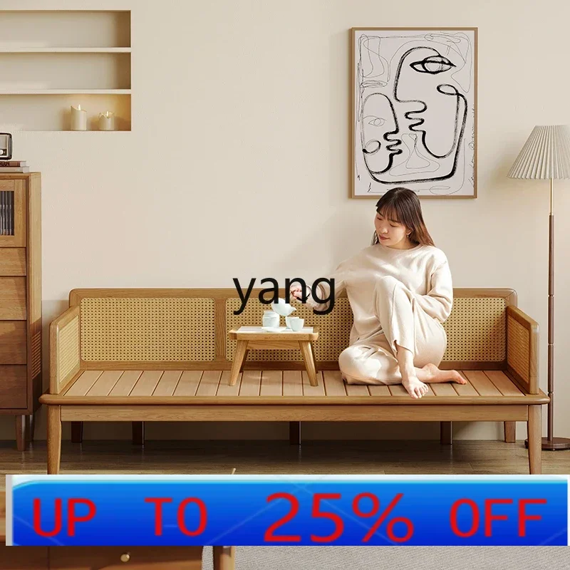 LHH new Chinese solid wood sliding bed combination small apartment oak pull-out retractable sofa
