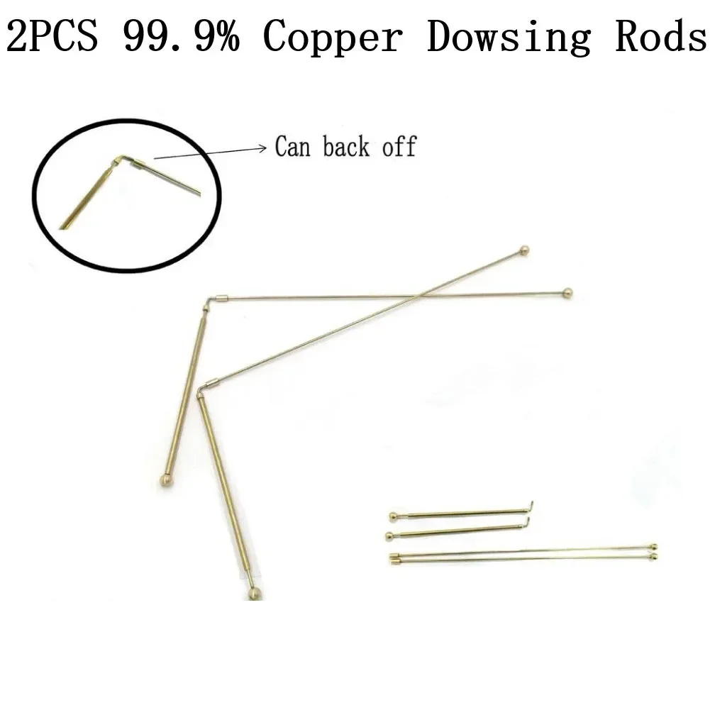 99.9% Pure Copper Dowsing Sticks Metal Detector Rod Copper Probe For Water Gold Finding Treasure Hunting Divination Tools