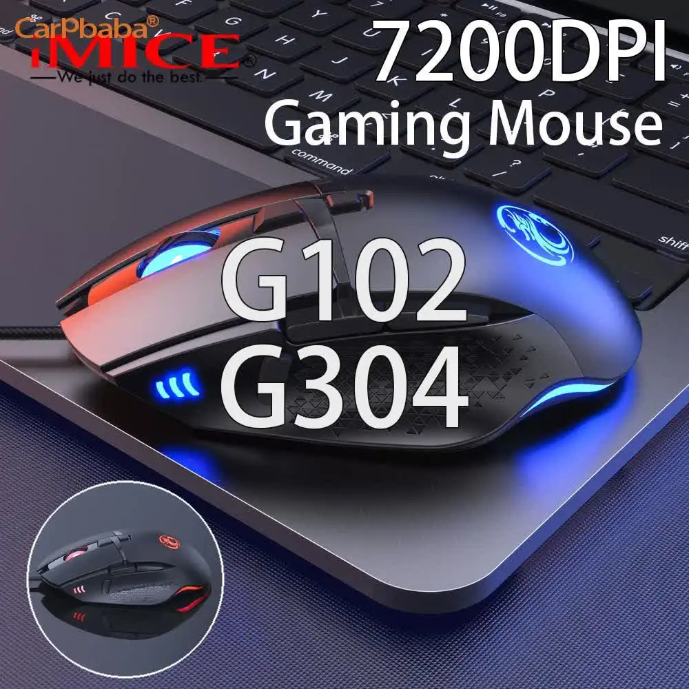P0T91 Chiji 7200DPI Gaming Mouse Programmable Peripheral E-Sports PC Mouse Wired Portable Gaming Mice For PC iPhone Android IOS