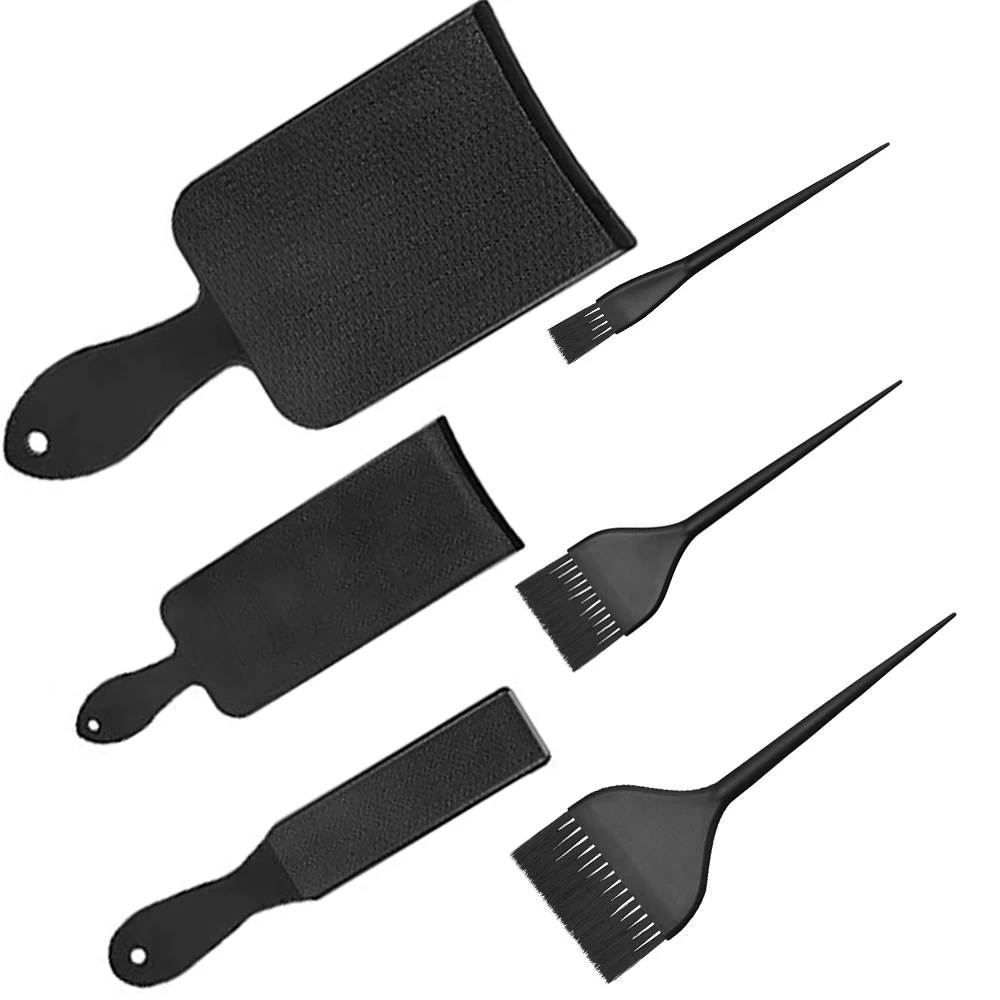 6pcs Hair Dye Coloring Board&Brush Set Hair Salon Ergonomic Highlighting Paddle Non-slip Color Cream Brush Easy To Clean Tools