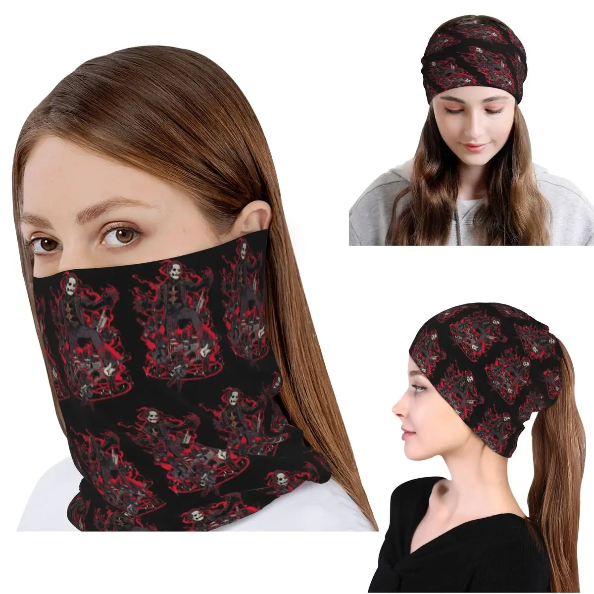 

Tobias Forge Ghost Bandana Neck Gaiter Magic Scarf Multi-use Cycling Scarf Beanies Hat for Men Women Adult Breathable