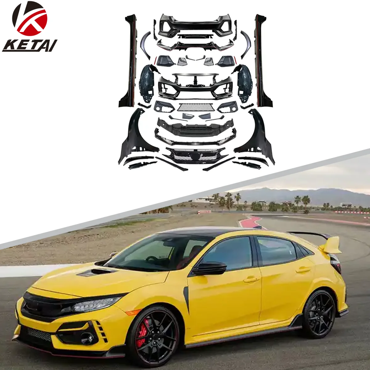 2020 Type-R Style 1-1 Wide Body Kit For HONDA CIVIC Sedan 2016-2022